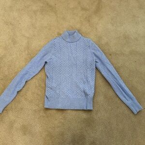 Soft and Comfy Women's Blue Turtleneck Sweater